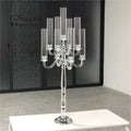 Hot Sale 9-Arm Glass Cylinder Crystal Candelabra Gorgeous Wedding Centerpiece Table Decorative Pillar Holder for Valentine's Day
