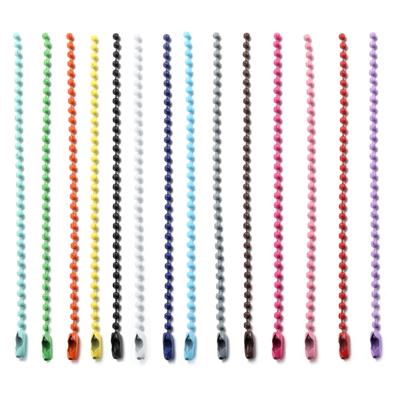 Colorful Ball Bead Chains Fits Key Chain Hand Tag Connector for DIY Bracelet Jewelry Making Accessories Length 12CM V162