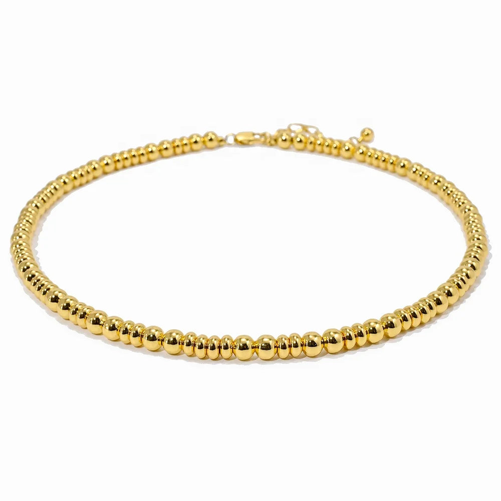 Hot Sale Minimal Brass Metal Collarbone Chain Glossy Beaded Necklace Universal Jewelry Altered Wholesale