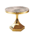 Factory directly China supplier gold round metal coffee side table with tempered glass for living room hotel furniture