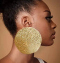 Kaimei African Fashion Jewelry Big Long Drop Earrings for Women Jewelry Accessories Copper Gold Large Oversized Gold Earrings