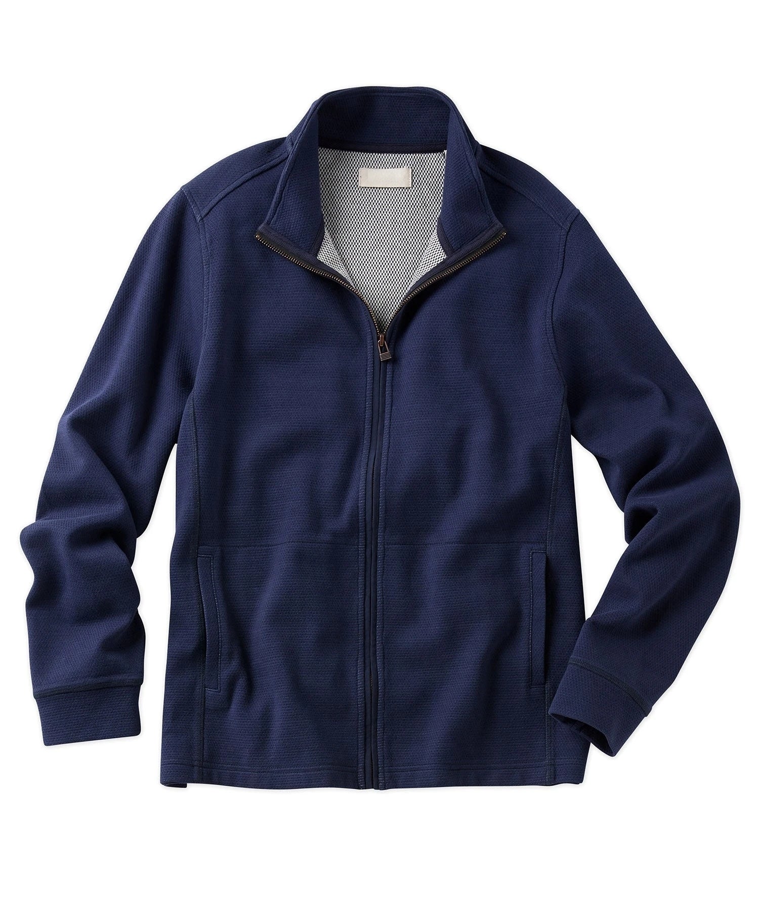 Cotton Double Knit Zip-Front Jacket for Winter Breathable with Anti-Wrinkle and Anti-Shrink Features Front Logo Placement
