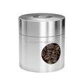 Mini Airtight Stainless Steel and Glass Food Storage Container Great for Coffee Bean and Coffee Grounds