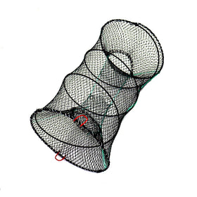 30*60cm Shrimp Trap Plastic Coated Fishing Cage Spring Round Automatic Folding Crab Pot