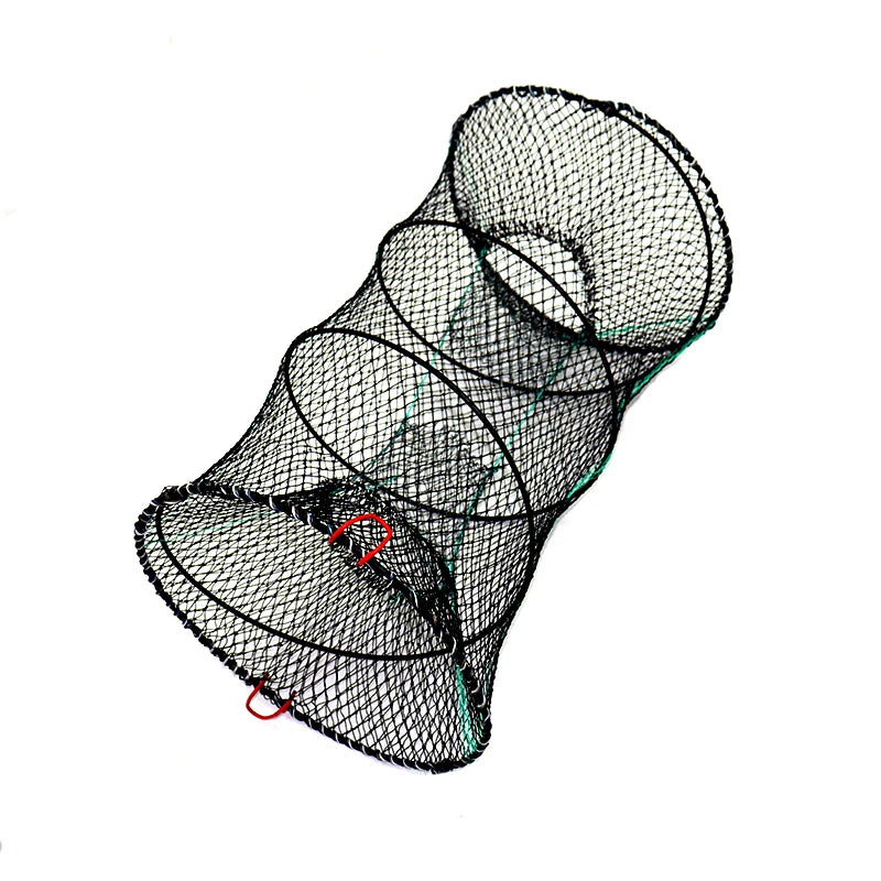 30*60cm Shrimp Trap Plastic Coated Fishing Cage Spring Round Automatic Folding Crab Pot