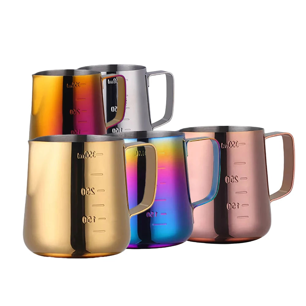 1PCS 304 Stainless Steel 350ML Milk Pitcher  Classic Style for Coffee Latte Frothing Barista Jug