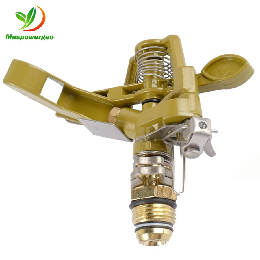 360 Rotating Impulse Impact Metal Zinc Alloy Garden Sprinkler for Lawn Patio Flower Greenhouse