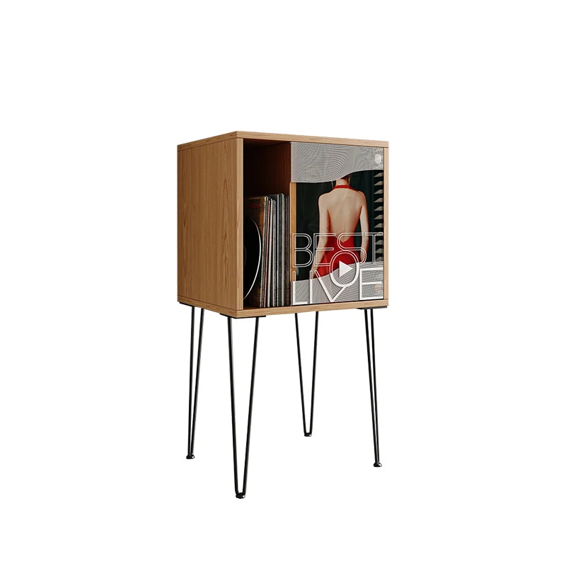 Vinyl Record Cabinet Phonograph Base Speaker Bookcase with Sofa Side Application for Home or Hotel Furniture