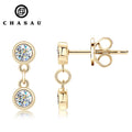GRA Certification 3mm 0.1carat Moissanite Earring 925 Sterling Silver Bezel Set Drop Stud Earrings for Women