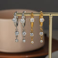 Trendy Light Luxury Jewelry 18K PVD Gold Plated Waterproof Zircon Tassel Stainless Steel Drop Earring