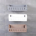 Creative Household Items Perforated Free Bathroom Shelf Simple Toilet Plastic Wall Mount Seamless Storage Basket Wash Rack