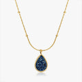 Joolim Dainty Chain Starry Sky Blue Artificial Stone Pendant Stainless Steel Necklace Jewelry Wholesale
