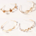 European and American Retro Metal Woman Hair Accessories Pearl Florets Leaves Bride Hair Bands MegaBDM