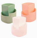 Simple Kawaii Multifunctional Plastic Pen Holder Round Pattern Rotating Stationery Holder