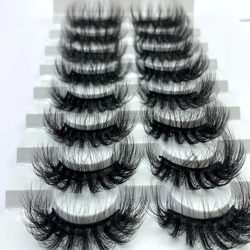 5D 3D Mink Eyelashes 25mm Bulk Wholesale Luxury Thick for Handmade False Eyelashes