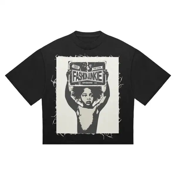 Custom Cut Sew Dtg Printed Logo Raw Edge Distressed Vintage Boxy Acid Wash Oversized Knitted Cotton T-Shirt Men