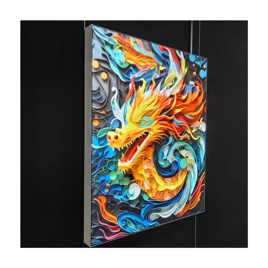 Wholesale Custom UV Printing PVC Glass Wall Mount Advertising Display Sign Interchangeable Light Box Art Museum Gallery Showcase