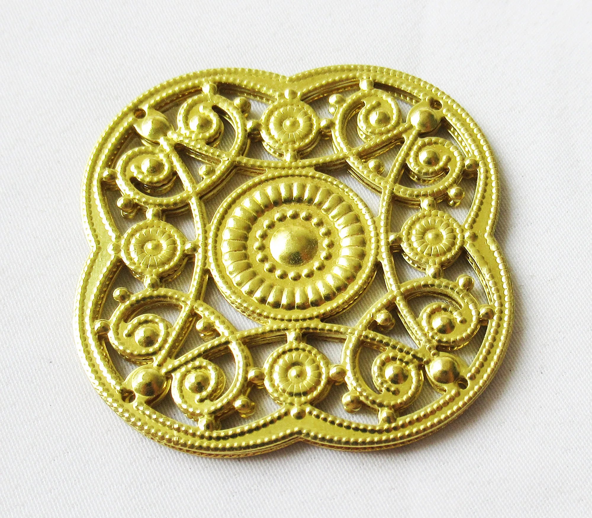 Brass Filigree Stamping 41mm Raw Brass Finding DIY Craft