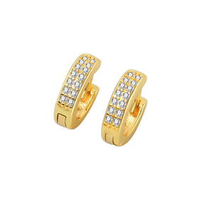 Luxury Gold Zircon Earrings for Women Gold Premium Small Hoop Earrings Party Trend Jewelry