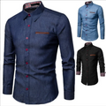 Wholesale Causal Outdoor Fashion Stylish Vintage Custom Formal Jeans Work Button up Shirt for Men MegaBDM