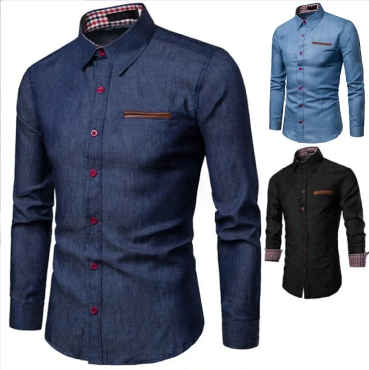 Wholesale Causal Outdoor Fashion Stylish Vintage Custom Formal Jeans Work Button up Shirt for Men MegaBDM