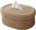 Cotton Rope Tissues Dispenser Woven Storage Basket Tissue Box Cover Square Handmade Tissues