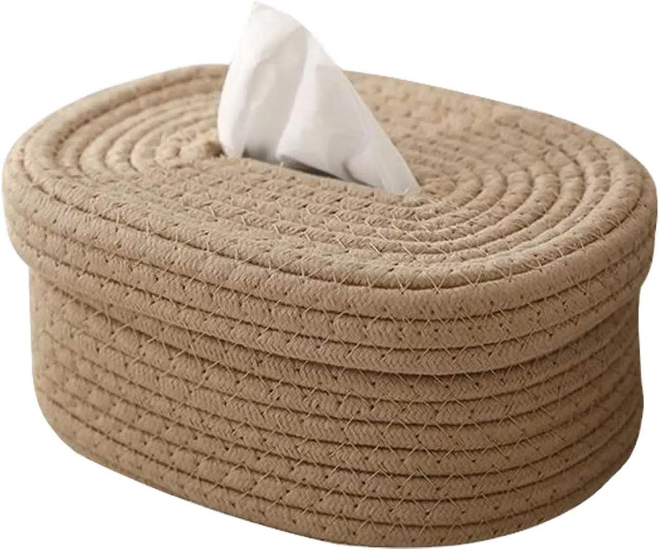 Cotton Rope Tissues Dispenser Woven Storage Basket Tissue Box Cover Square Handmade Tissues