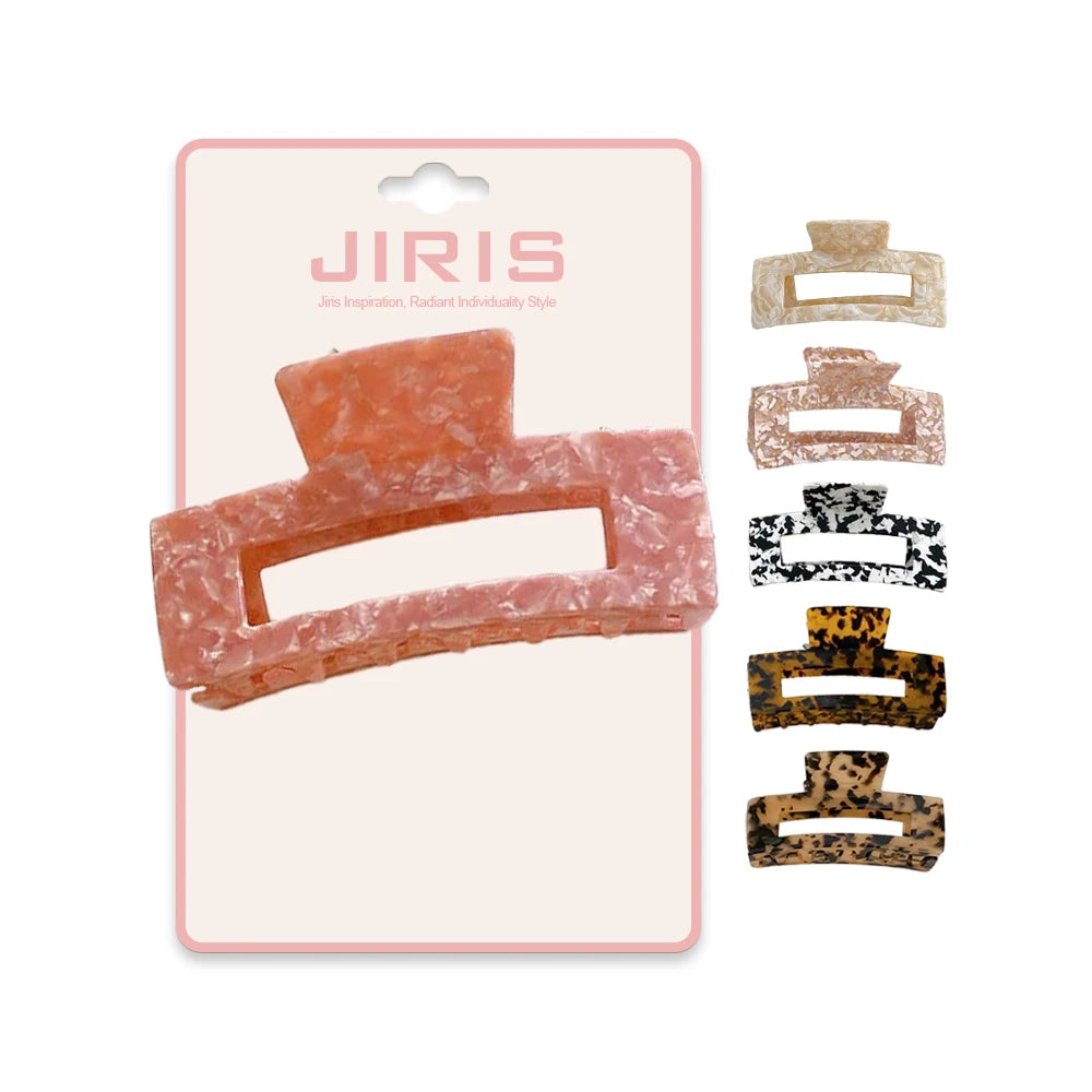 JIRIS New Arrival Jumbo Claw Clamp Accessories 13CM Square Cellulose Acetate Tortoise Shell Extra Large Resin Hair Claw Clips