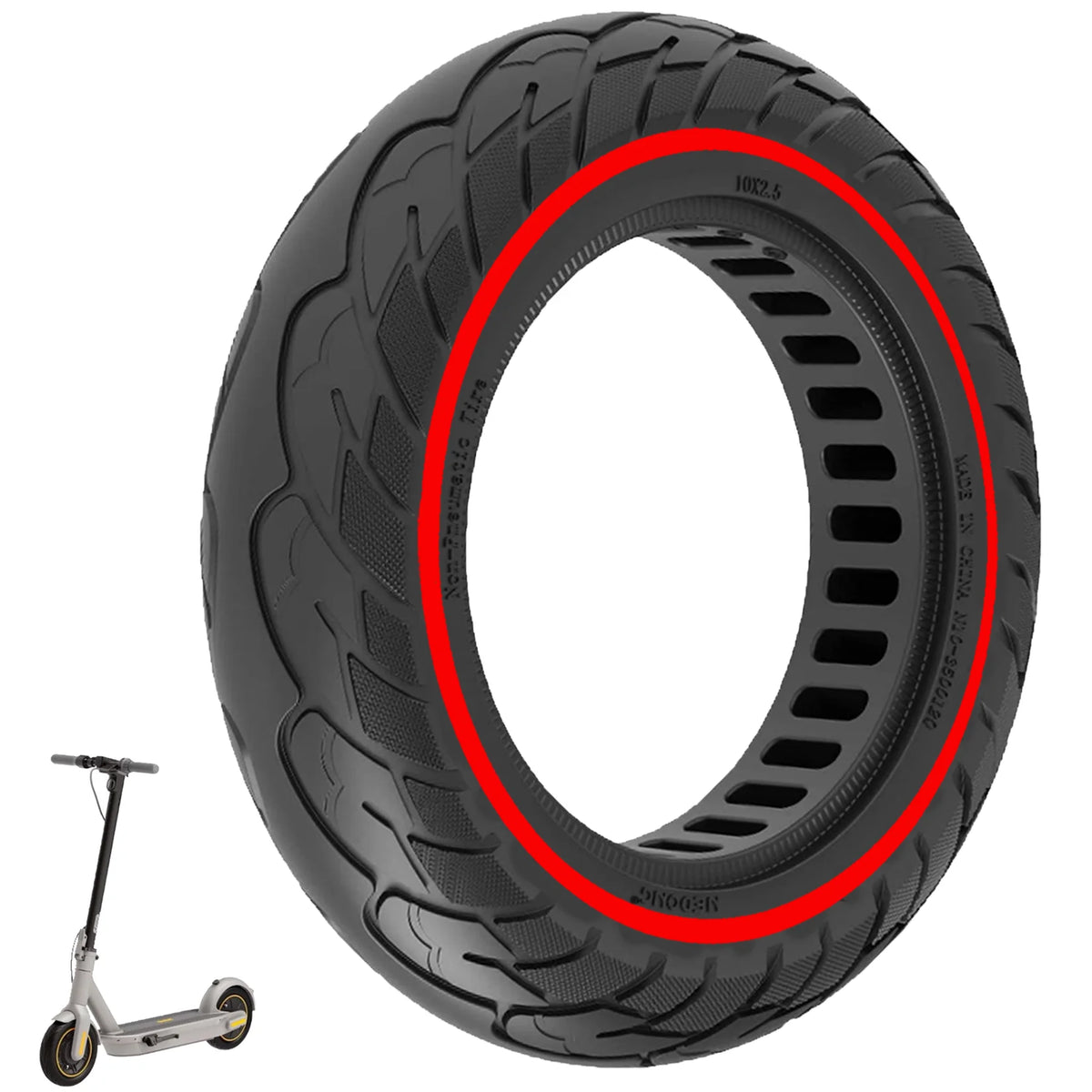 10x2.5 Electric Scooter Tire 10 Inch Tubeless Scooter Accessories Compatible With segway G30P G30LP GOTRAX G4 10 Inch Scooter