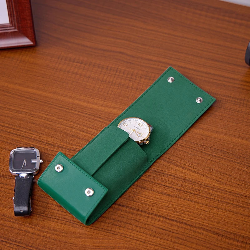 Wholesale Portable Watch Pouch Watch Storage Pouch Leather Single Watch Travel Pouch