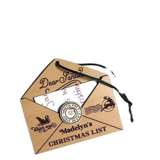 Santa Wish List Ornament Letter to Santa Ornament Christmas List Letter Holder