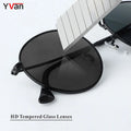 High Class Retro Round Steel Sunglasses for Men and Women Gold and Gray Frame Glass Lens Sun Glasses