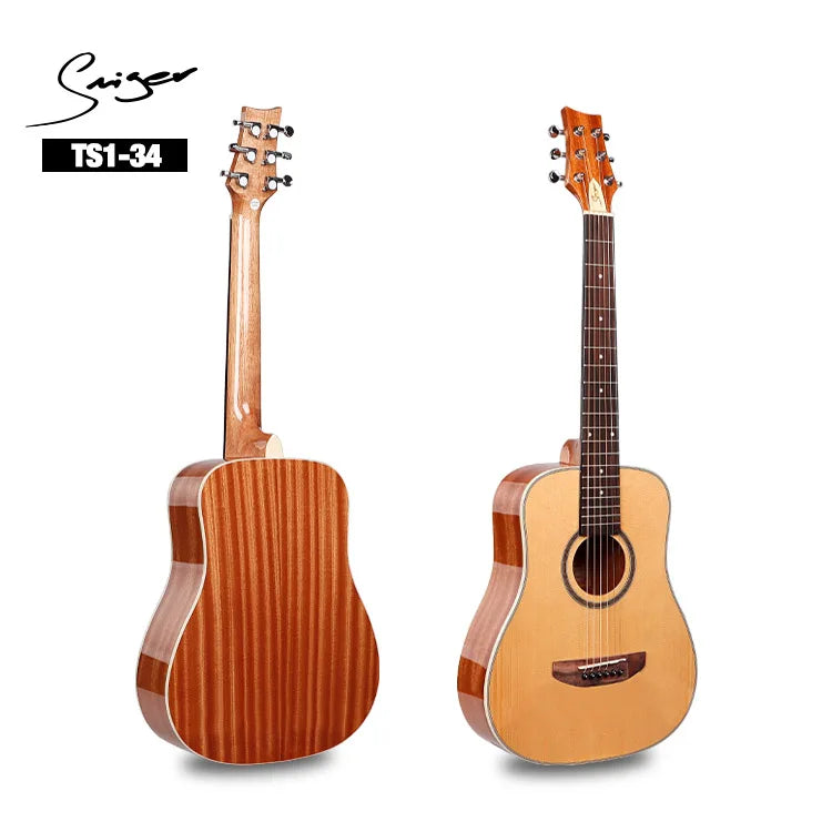 New Design 34 Inch Acoustic Guitar for Students Kids Girls for Wholesale Full Body Travel Guitar