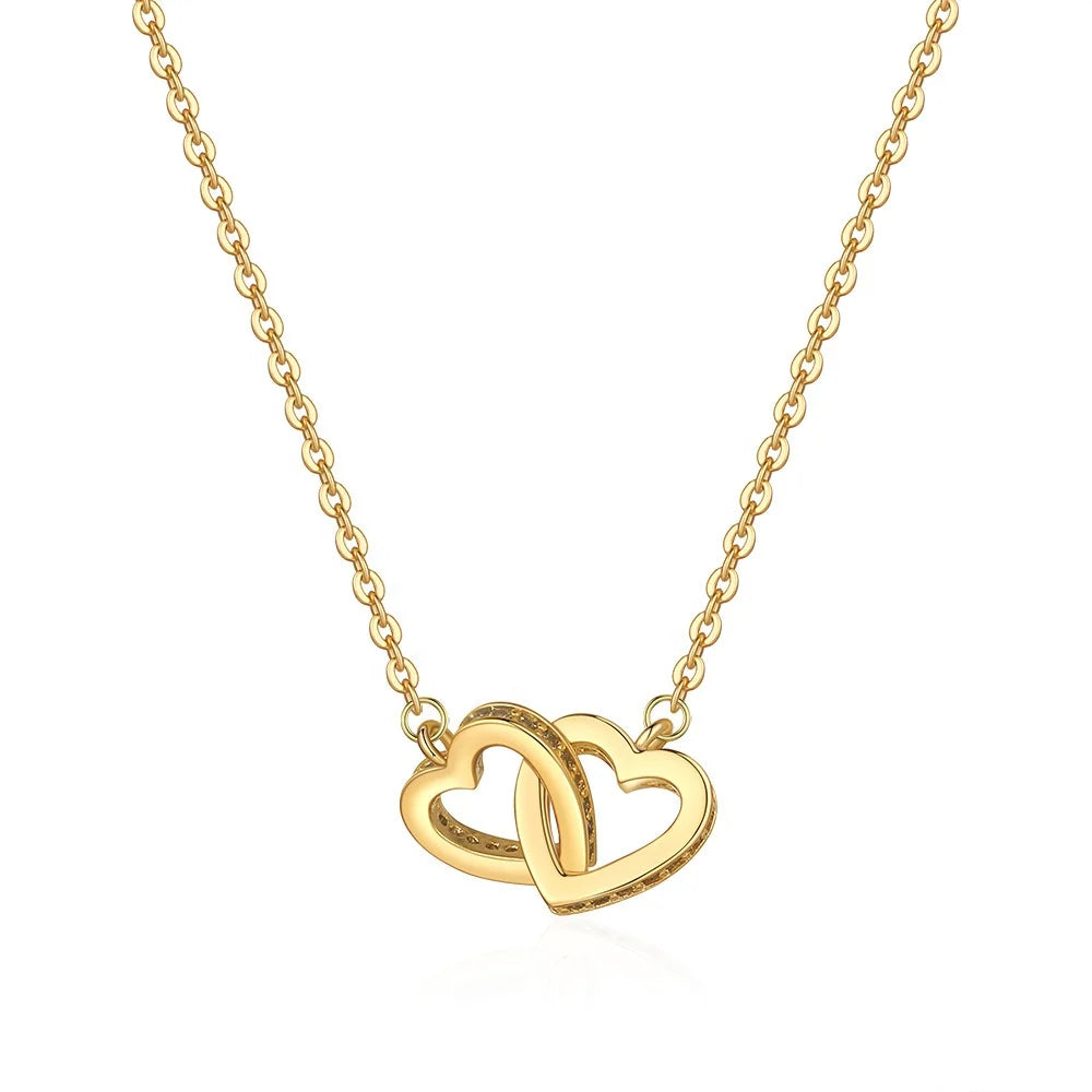 2023 New Heart-to-heart Stainless Steel Pendant Jewelry Simple Ladies love Valentine's Day Necklace