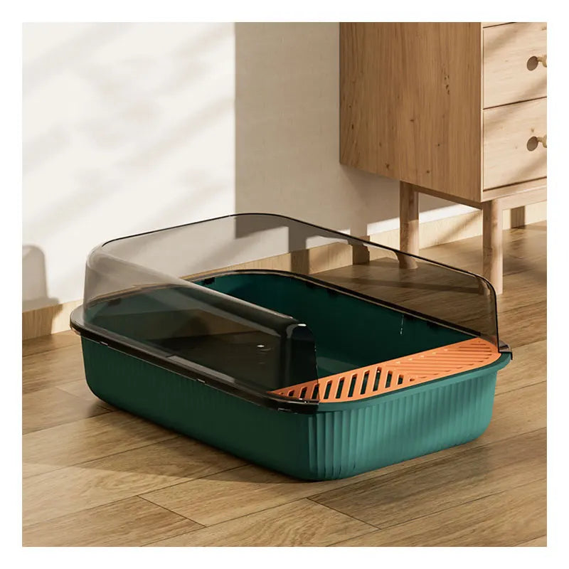 Factory Wholesale Large Plastic Cat Litter Box With Scoop Spacious Cat Toilet Box Cleaning Product Manufacturer