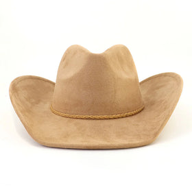 Suede Cowboy Hats for Women Colorful Water Drop Roll up Brim Fedora Hats Unisex Tissue Rope Band Hat