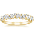 New Fashion Classic High Polished 24K Gold Plated Smooth Micro Pave Couples Engagement Jardiniere Stackable Ring