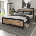 Factory Price  Modern Industrial Metal Beds and Particle Board Platform Cama Steel Iron Double Bed