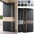UK Exterior Front Doors Manufacturer Hotel Villa House Cast Aluminum Main Entrance Door Smart Lock External Security Pivot Doors