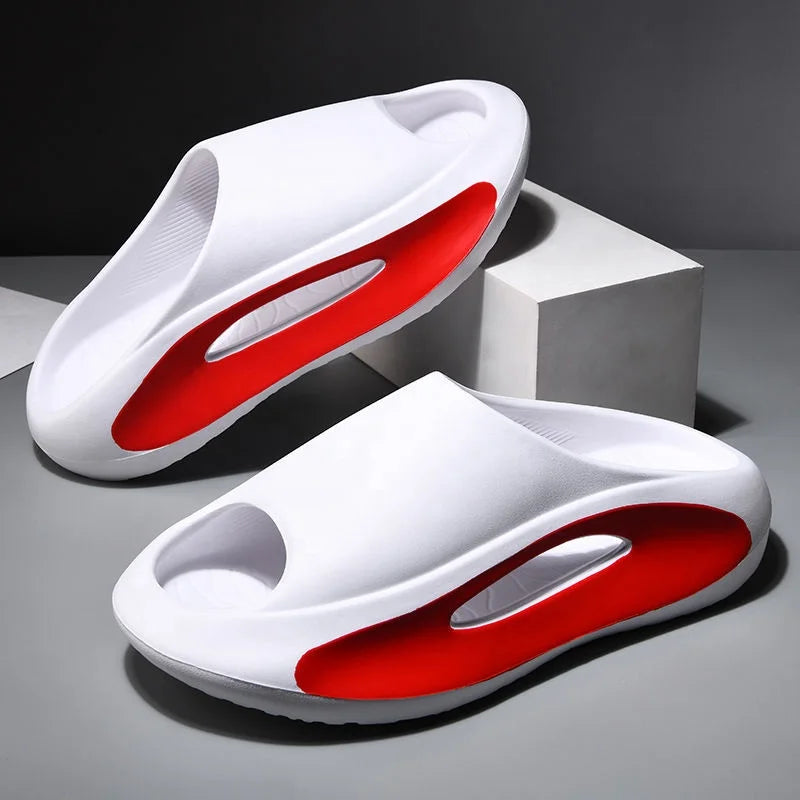 Women's Lightweight Open Toe Slippers Anti-Slip Indoor/Outdoor Men's Slides Thick EVA Comfortable Cloud Soft Home Slippers