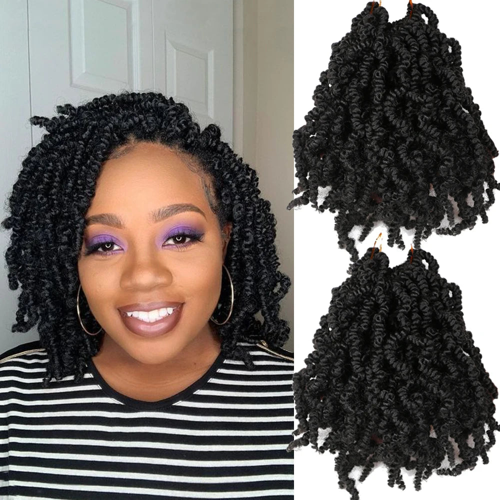 Pre-twisted Spring Twist Crochet Braids Hair for Bob Spring Twists Short Curly Bomb Hair Wholesale Black Braiding Hair Extension