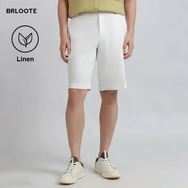 BRLOOTE Customized Blank Logo Bermuda Shorts for Men Mid Waist Solid Color Breathable and Comfortable Summer Casual Shorts
