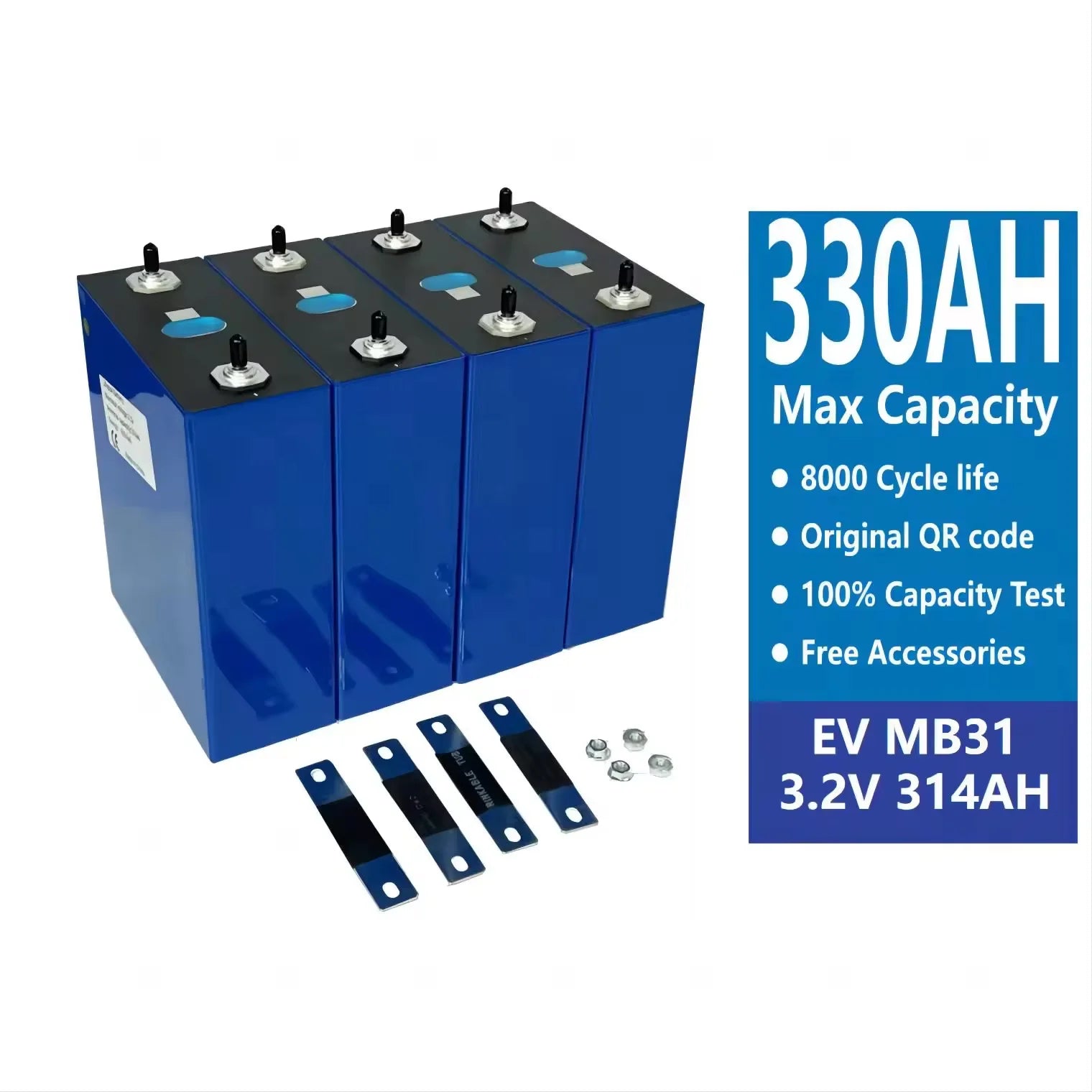 Grade Rechargeable 3.2V 280Ah Lifepo4 Prismatic Lithium Ion Battery Cell 280Ah 314Ah 330Ah 360Ah for Solar System