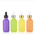 Matte Round 60ml 2oz Colored Glass Bottles with Dropper for Essential Oils