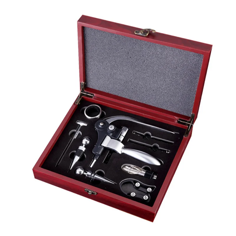 Wine Opener Set with Wine Stoppers Drip Ring Foil Cutter and extra Corkscrew Premium 9-piece Gift Set