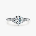 Ailmay Genuine 925 Sterling Silver Simplicity Six Claw Cut Dazzling Zirconia for Women Classic Wedding Fashion Jewelry