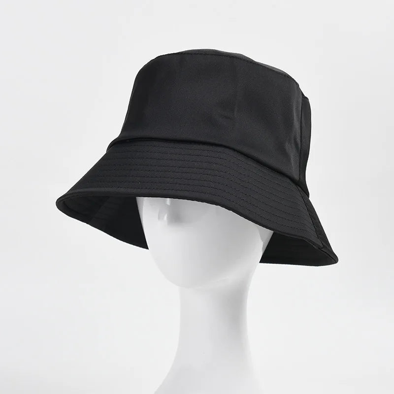 Wholesale Designer Plain SunHat Blank Black White Sun Shade Fishermen Custom Satin Bucket Hat for Women Men Outdoor Casual Dress