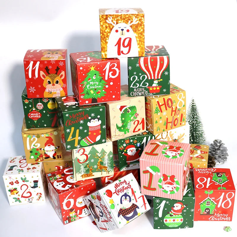 Christmas Advent Calendar Candy Box Christmas Countdown Digital Gift Box