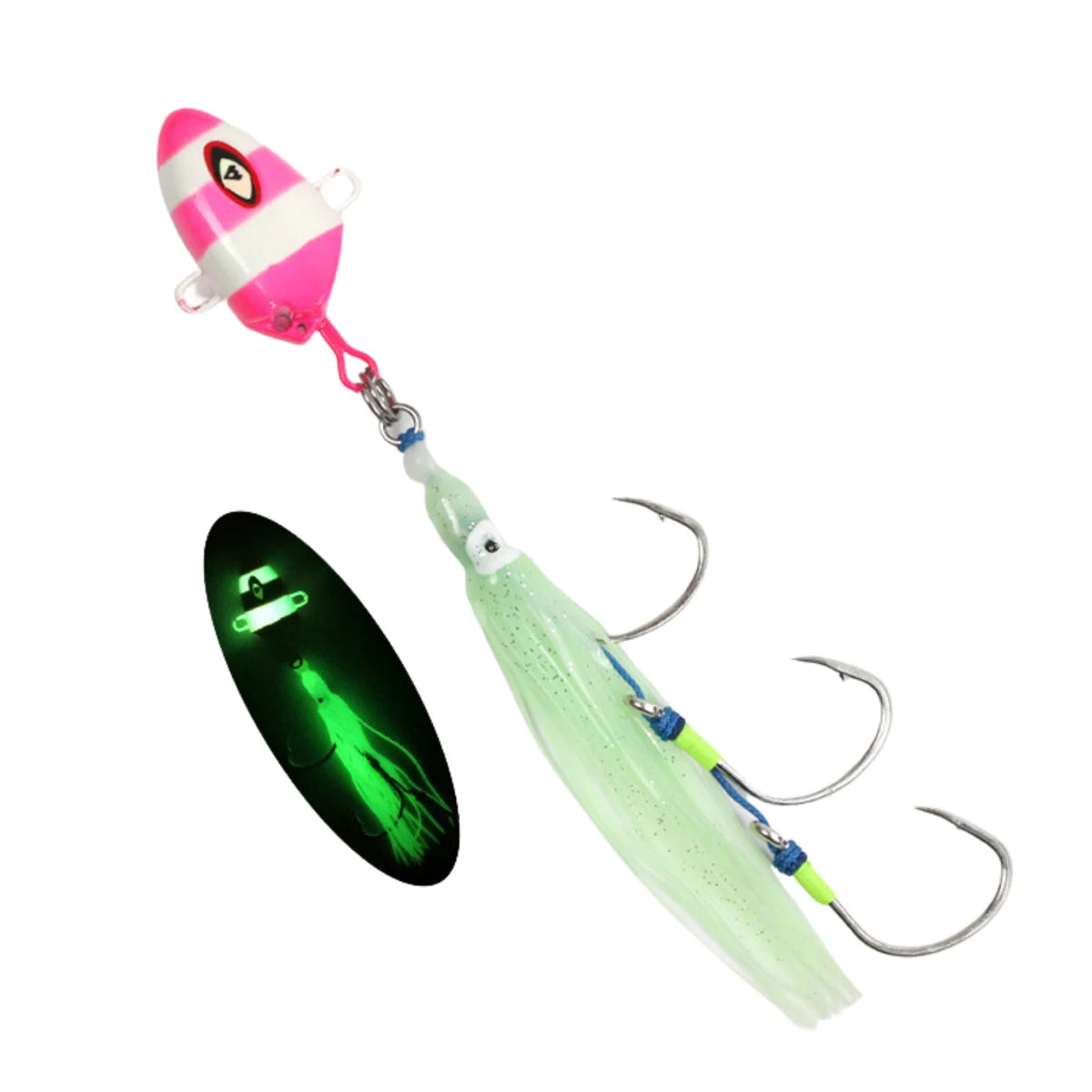 Luminous Heavy 100g 150g 200g 250g 300g Big Game Squid Skirt Metal Jig Lure Fishing Lures Squid Jig