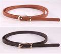 Lady's Thin PU Leather Belt Multicolour Casual Fashionable Business Alloy Adjustable Women's Dress Skirt Sweater Pants